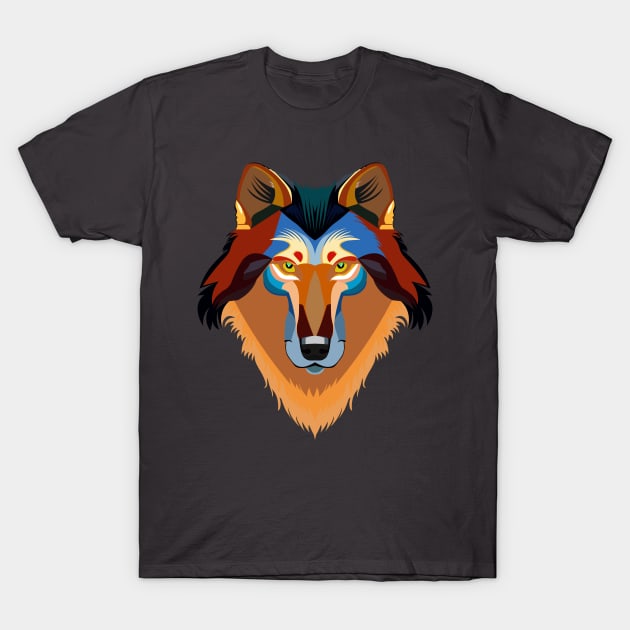 Orange wolf T-Shirt by EmarDesign